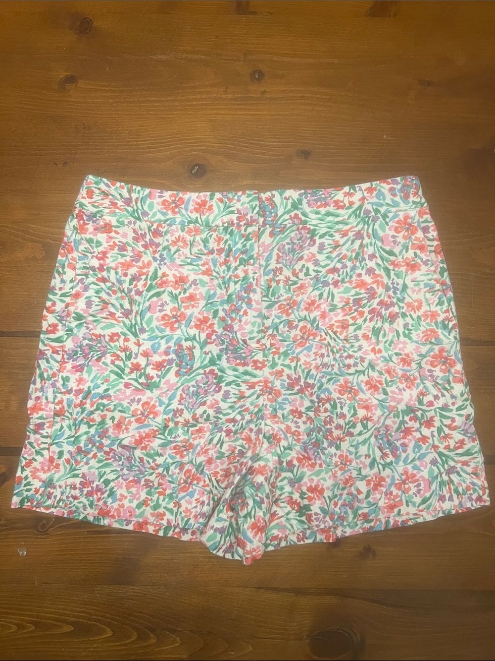 J. Crew Floral Shorts in Coral, Green & Lavender Hues